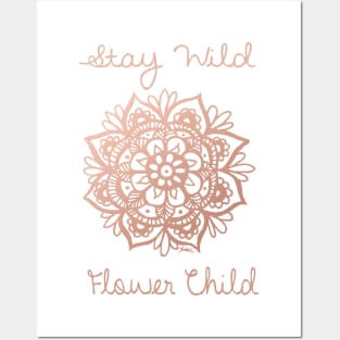 Stay Wild Flower Child Mandala Posters and Art